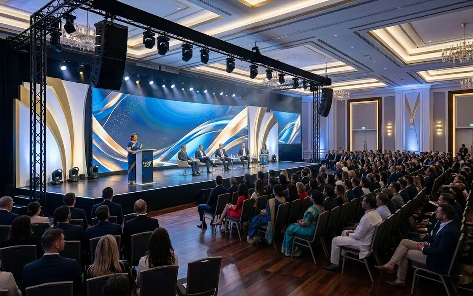 Corporate event conference setup